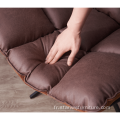 Chaise de loisirs relaxante pivotante en cuir en cuir italien